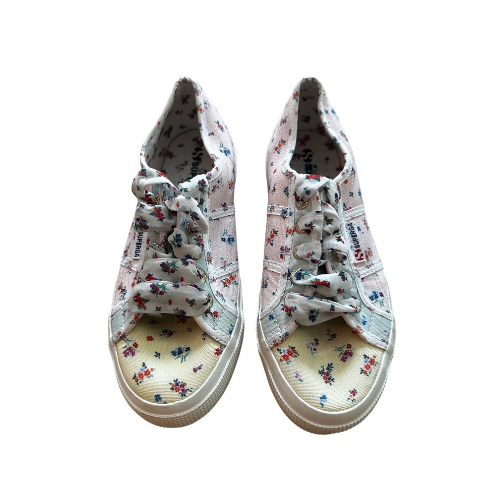 Superga 2750 Cotu Floral Patchwork Canvas Sneakers Multicolor Ribbon Lace 38 (7)